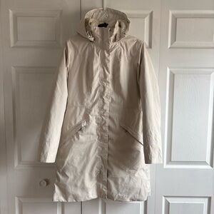 The North Face Dryvent Coat Ivory Goose Down Insulated Rain Jacket M Gorpcore